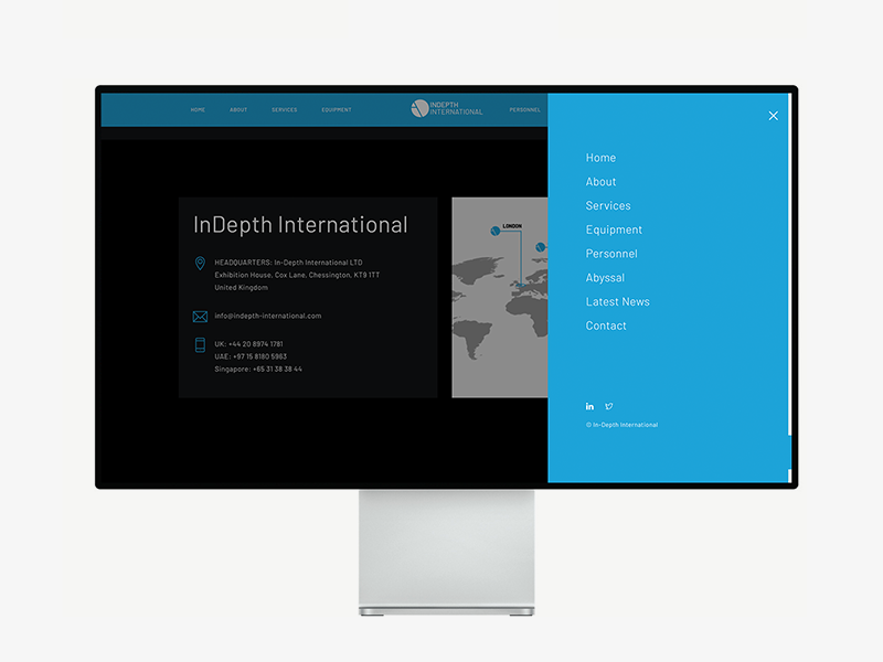InDepth International - website design